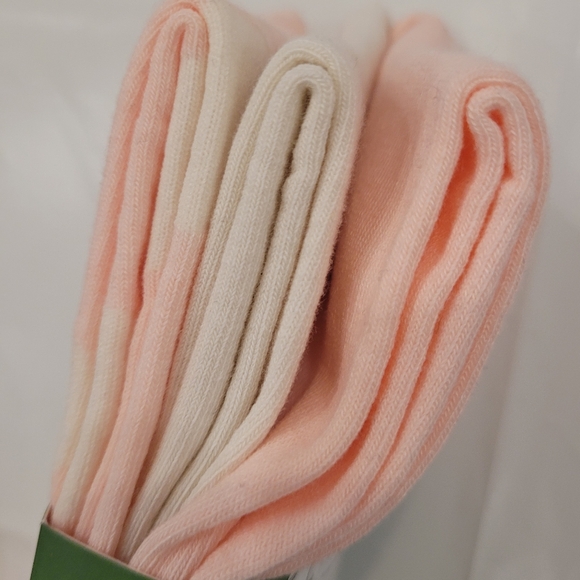 Kate Spade Pink and White Crew Socks 3 Pairs - Picture 2 of 4